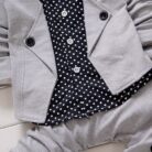 Baby boy formal outfit set toddler boy suit set with blazer polka dot shirt and pants for weddings birthdays and parties
