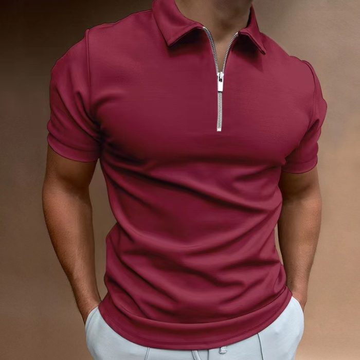 Men’s casual short sleeve digital print polo shirt stylish fashion top