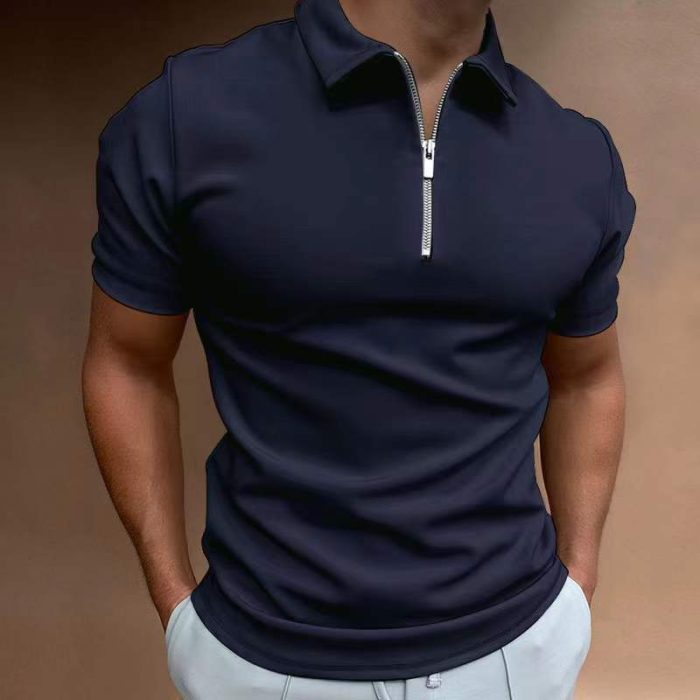 Men’s casual short sleeve digital print polo shirt stylish fashion top