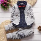 Baby boy formal outfit set toddler boy suit set with blazer polka dot shirt and pants for weddings birthdays and parties