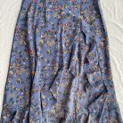 Printed ruffled maxi skirt with side slit design, lightweight and flowy summer skirt for women in casual boho style