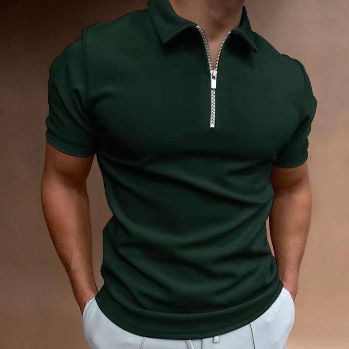 Men’s casual short sleeve digital print polo shirt stylish fashion top