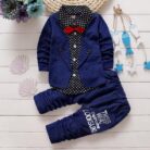 Baby boy formal outfit set toddler boy suit set with blazer polka dot shirt and pants for weddings birthdays and parties