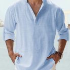 Men’s casual cotton linen shirt at K&K Trend Wear