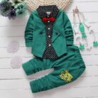 Baby boy formal outfit set toddler boy suit set with blazer polka dot shirt and pants for weddings birthdays and parties