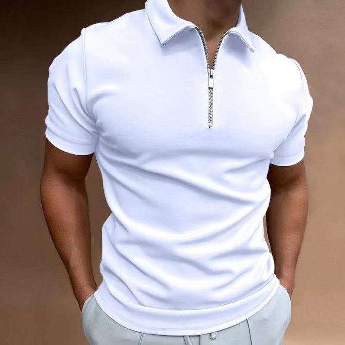 Men’s casual short sleeve digital print polo shirt stylish fashion top