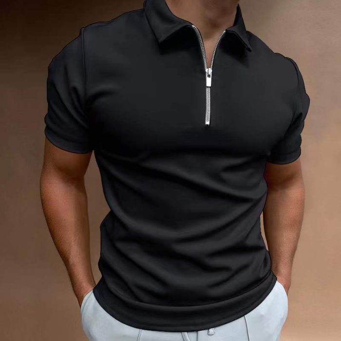 Men’s casual short sleeve digital print polo shirt stylish fashion top