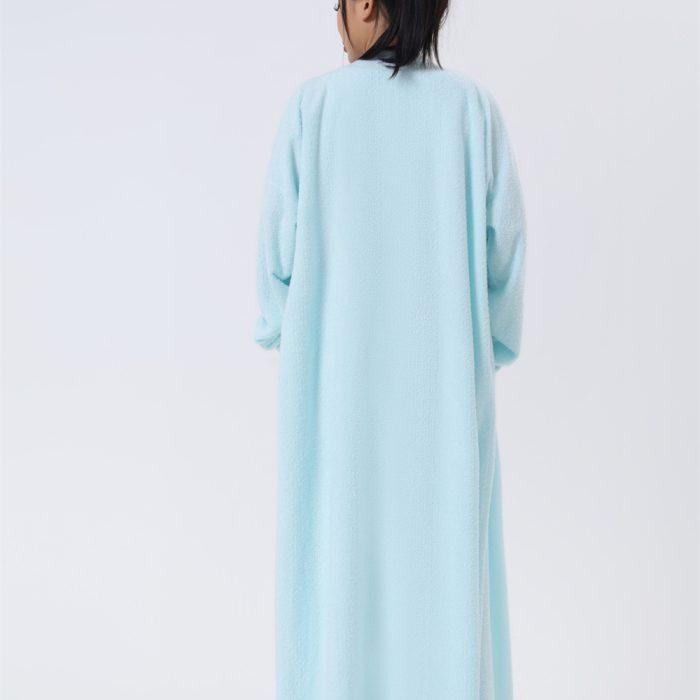 Women’s cozy 3-piece warm pajama lounge set with matching top, pants, and outerwear for winter sleepwear and stylish home loungewear.